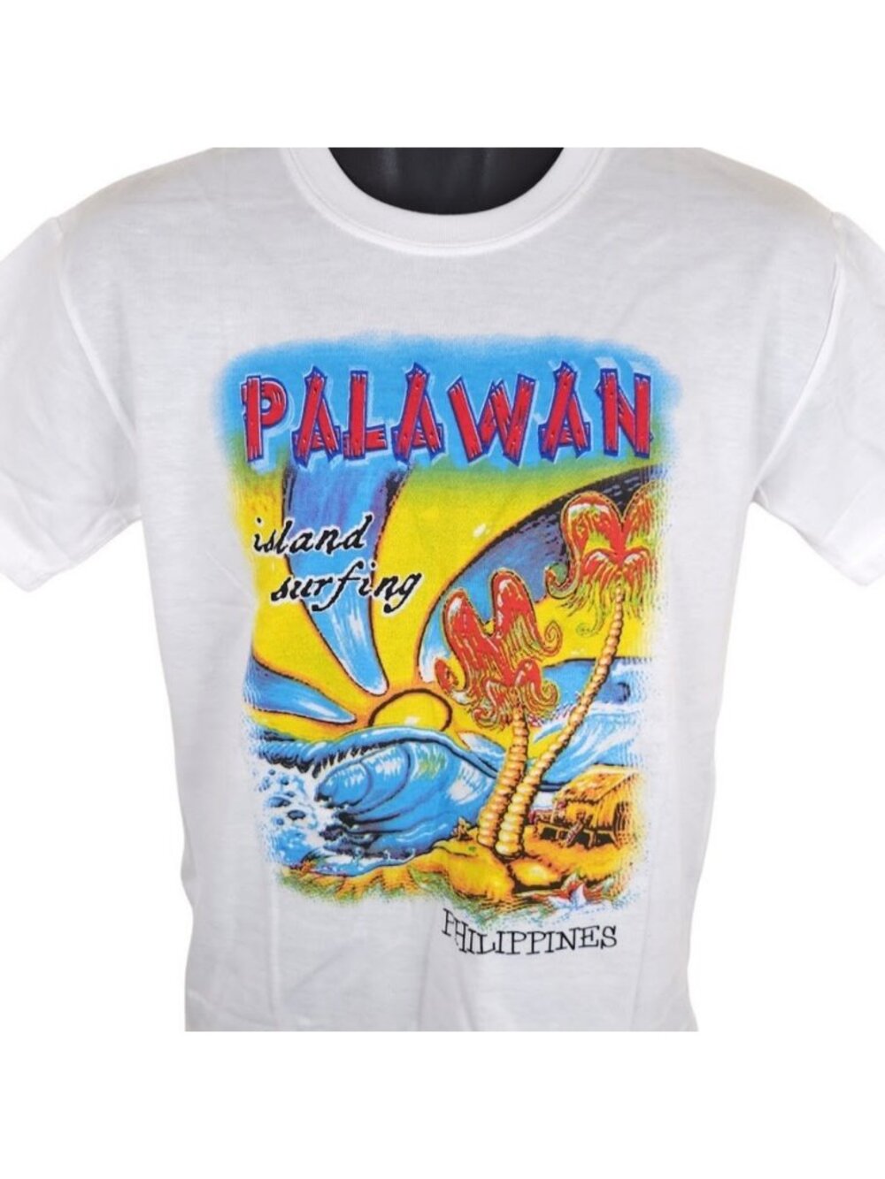 Palawan Philippines T Shirt Mens Size Small White Island Surfing Destination Tee